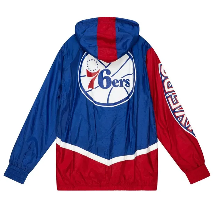 Mitchell and Ness Undeniable Full Zip Windbreaker Philadelphia 76ers Men Jackets and Outerwear Mitchell and Ness Undeniable Full Zip Windbreaker Philadelphia 76ers Men Jackets and Outerwear