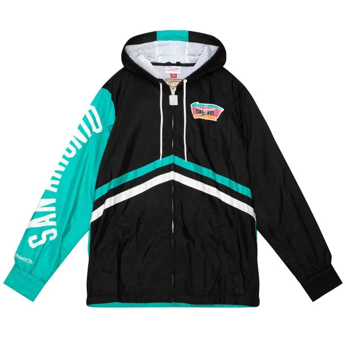 Mitchell and Ness Undeniable Full Zip Windbreaker San Antonio Spurs Men Jackets and Outerwear Mitchell and Ness Undeniable Full Zip Windbreaker San Antonio Spurs Men Jackets and Outerwear