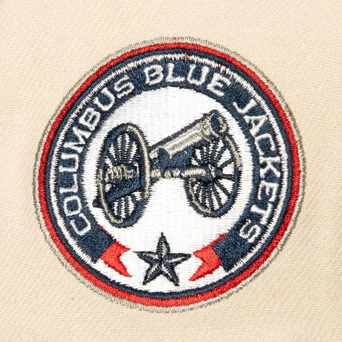 Mitchell and Ness Vintage OffWhite Snapback Columbus Blue Jackets Men Hats and Headwear Mitchell and Ness Vintage OffWhite Snapback Columbus Blue Jackets Men Hats and Headwear
