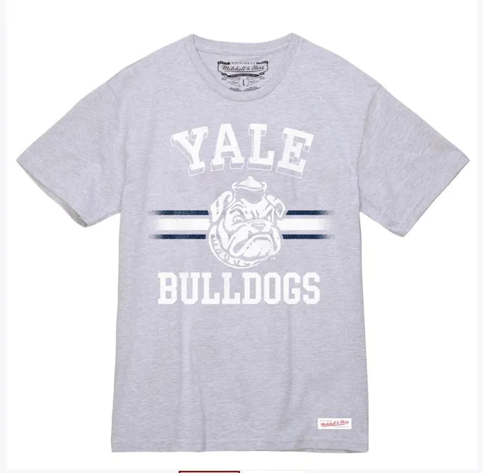 Mitchell and Ness Vintage Stripes Tee Yale University Men TShirts and Tops