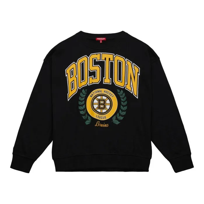Mitchell and Ness Womens Logo Lt Crew 20 Boston Bruins Women Hoodies and Sweatshirts Mitchell and Ness Womens Logo Lt Crew 20 Boston Bruins Women Hoodies and Sweatshirts