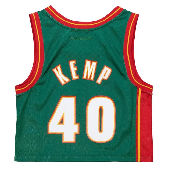 Mitchell and Ness Womens NandN Crop Tank Seattle Supersonics 1995 Shawn Kemp Women TShirts and Tops Mitchell and Ness Womens NandN Crop Tank Seattle Supersonics 1995 Shawn Kemp Women TShirts and Tops