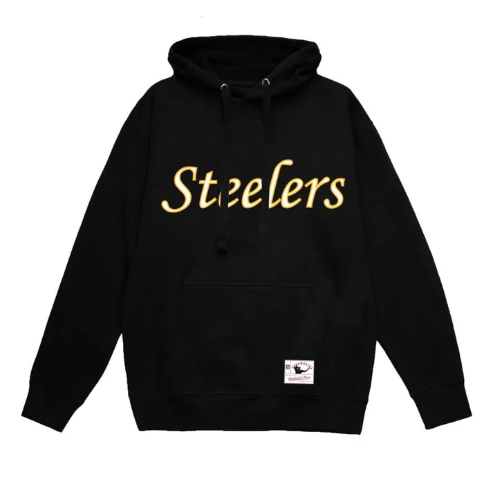 Mitchell and Ness Wordmark 1 Hoodie Pittsburgh Steelers Men Hoodies and Sweatshirts Mitchell and Ness Wordmark 1 Hoodie Pittsburgh Steelers Men Hoodies and Sweatshirts