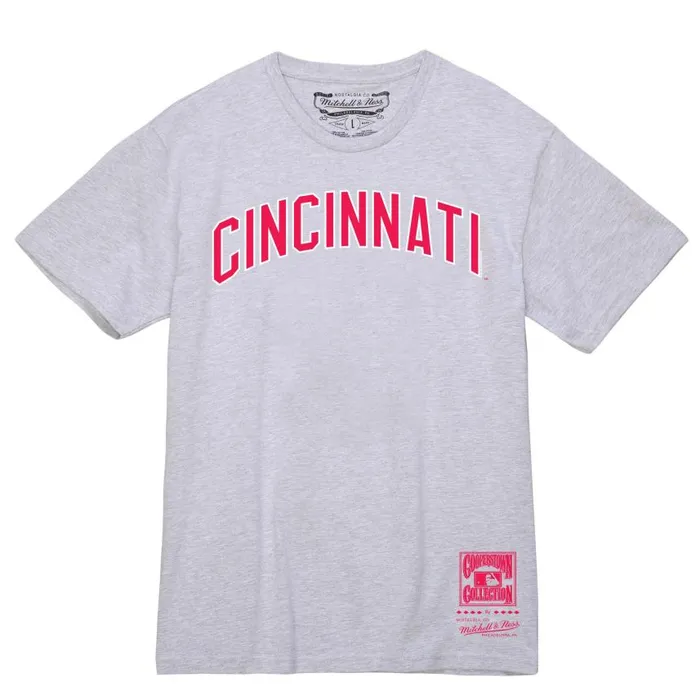 Mitchell and Ness Wordmark 2 Tee Cincinnati Reds Men TShirts and Tops