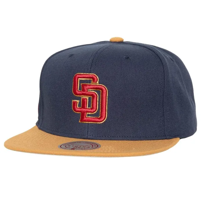 Mitchell and Ness Work It Snapback San Diego Padres Men Hats and Headwear