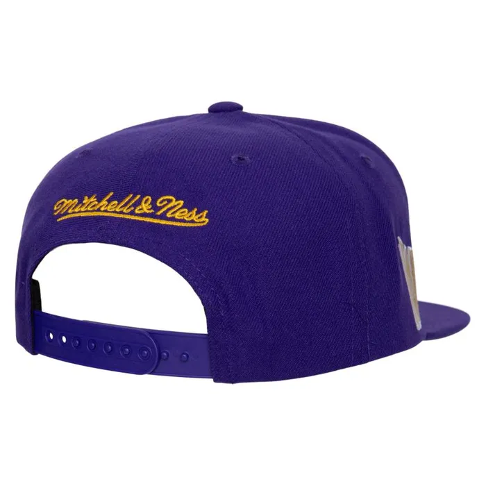 Mitchell and Ness World Champs Snapback Los Angeles Lakers Men Hats and Headwear Mitchell and Ness World Champs Snapback Los Angeles Lakers Men Hats and Headwear