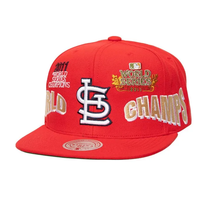 Mitchell and Ness World Champs Snapback St Louis Cardinals Men Hats and Headwear Mitchell and Ness World Champs Snapback St Louis Cardinals Men Hats and Headwear