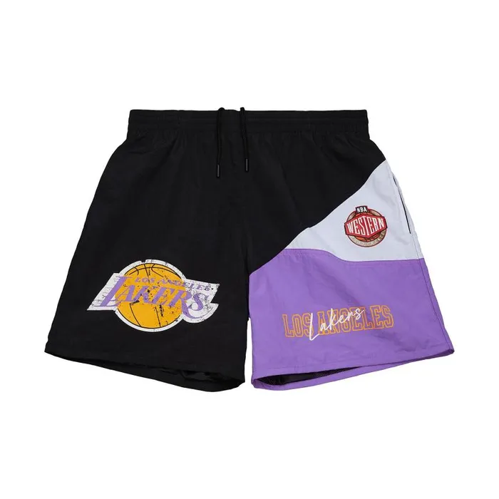 Mitchell and Ness Woven Shorts Vintage Logo Los Angeles Lakers Men Shorts