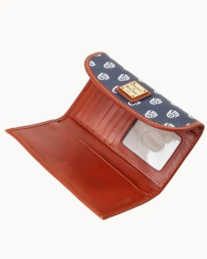 MLB Brewers Continental Clutch Brewers Women Dooney and Bourke Wallets MLB Brewers Continental Clutch Brewers Women Dooney and Bourke Wallets
