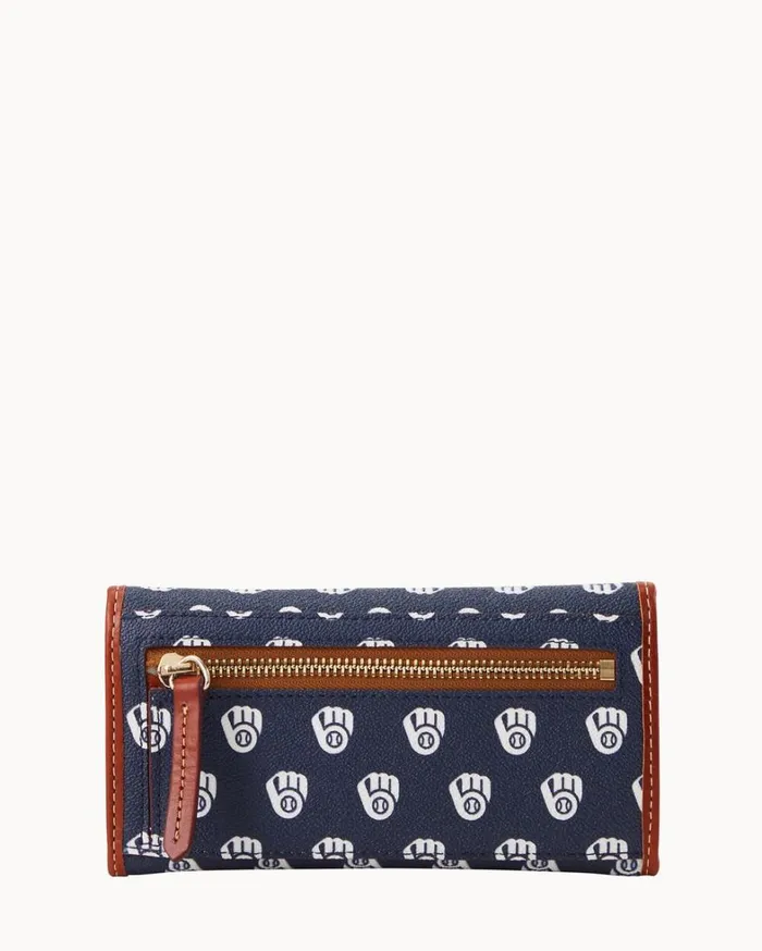 MLB Brewers Continental Clutch Brewers Women Dooney and Bourke Wallets MLB Brewers Continental Clutch Brewers Women Dooney and Bourke Wallets