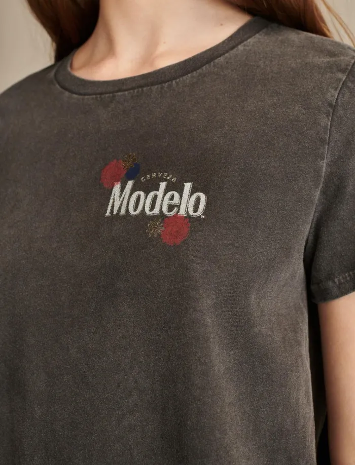 Modelo Rose Foil Classic Crew Phantom Women Lucky Brand Graphic Tees