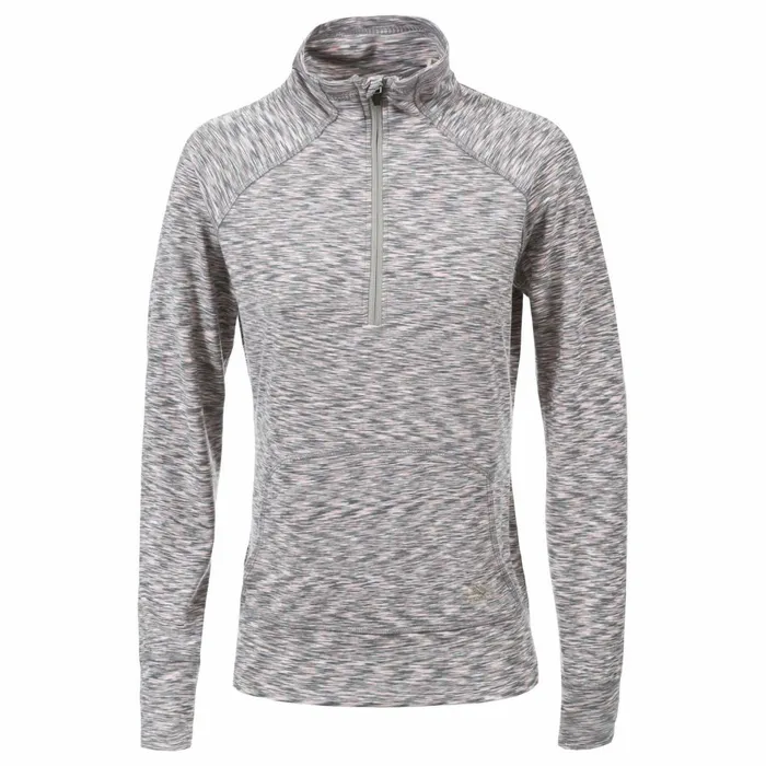 Moxie 12 Zip LongSleeve Top Cool Grey Marl Women Trespass TShirts