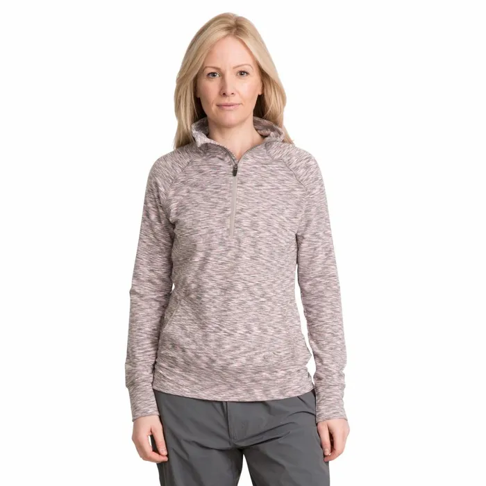 Moxie 12 Zip LongSleeve Top Cool Grey Marl Women Trespass TShirts