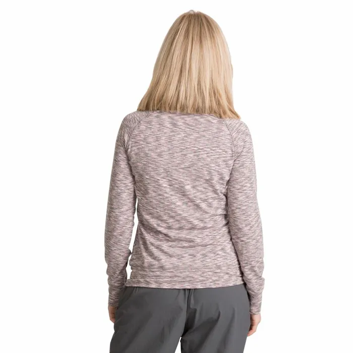 Moxie 12 Zip LongSleeve Top Cool Grey Marl Women Trespass TShirts