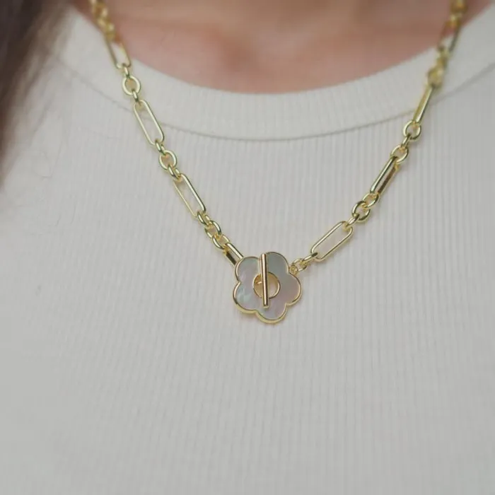 Necklaces Women Alex And Ani Mother Of Pearl Daisy Toggle Necklace Gold