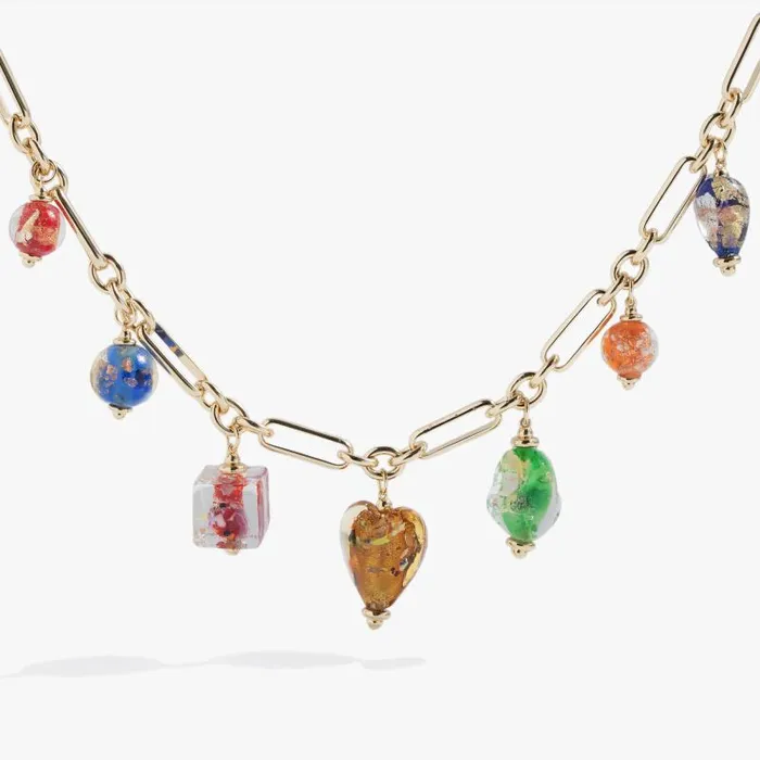Necklaces Women Alex And Ani Murano Beads Adjustable Charm Necklace Gold