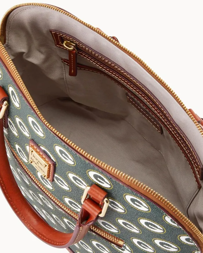 NFL Packers Domed Zip Satchel Packers Women Dooney and Bourke Satchels NFL Packers Domed Zip Satchel Packers Women Dooney and Bourke Satchels