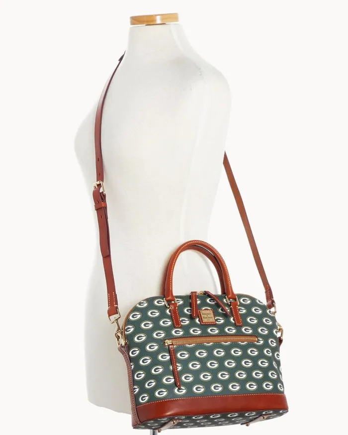 NFL Packers Domed Zip Satchel Packers Women Dooney and Bourke Satchels NFL Packers Domed Zip Satchel Packers Women Dooney and Bourke Satchels