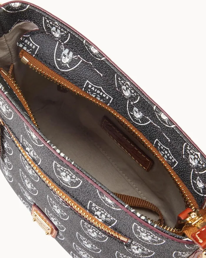 NFL Raiders Small Zip Crossbody Raiders Women Dooney and Bourke Crossbodies NFL Raiders Small Zip Crossbody Raiders Women Dooney and Bourke Crossbodies