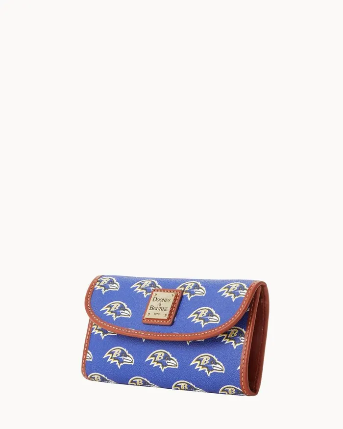 NFL Ravens Continental Clutch Ravens Women Dooney and Bourke Wallets NFL Ravens Continental Clutch Ravens Women Dooney and Bourke Wallets