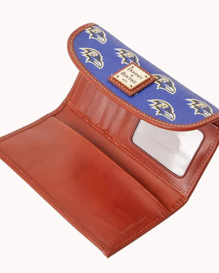 NFL Ravens Continental Clutch Ravens Women Dooney and Bourke Wallets NFL Ravens Continental Clutch Ravens Women Dooney and Bourke Wallets