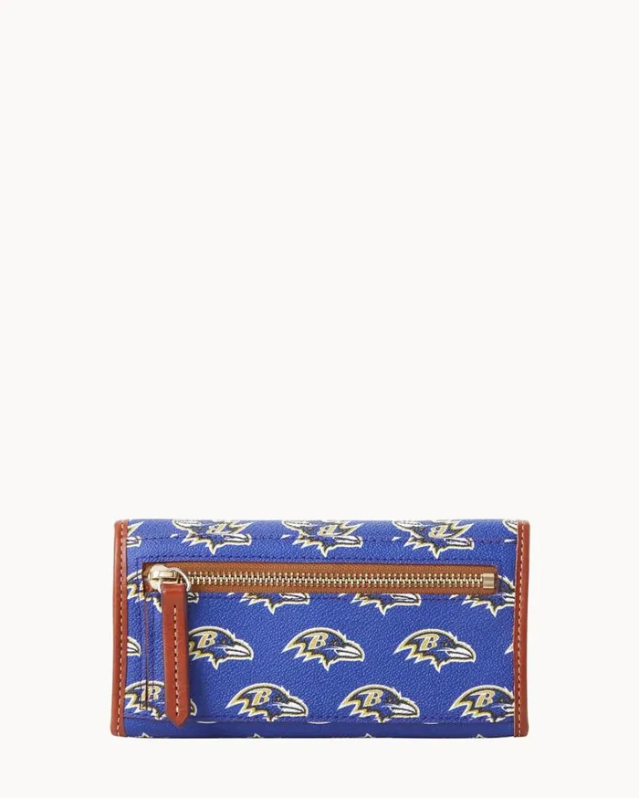 NFL Ravens Continental Clutch Ravens Women Dooney and Bourke Wallets NFL Ravens Continental Clutch Ravens Women Dooney and Bourke Wallets
