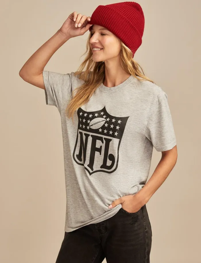Nfl Shield Heather Greyyellow Women Lucky Brand Graphic Tees