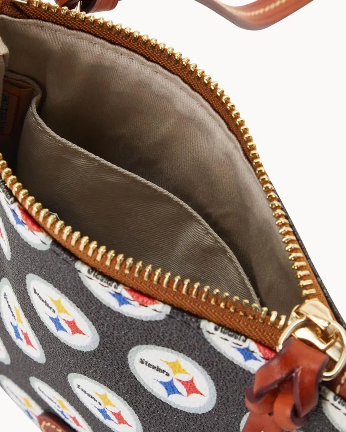 NFL Steelers Small North South Top Zip Crossbody Steelers Women Dooney and Bourke Crossbodies NFL Steelers Small North South Top Zip Crossbody Steelers Women Dooney and Bourke Crossbodies