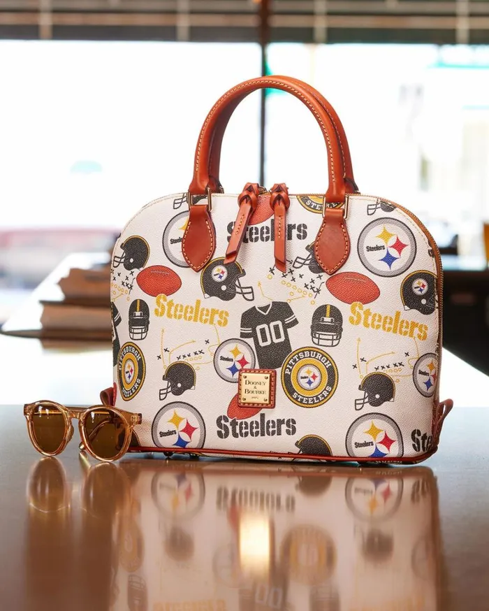 NFL Steelers Zip Zip Satchel Steelers Women Dooney and Bourke Satchels NFL Steelers Zip Zip Satchel Steelers Women Dooney and Bourke Satchels