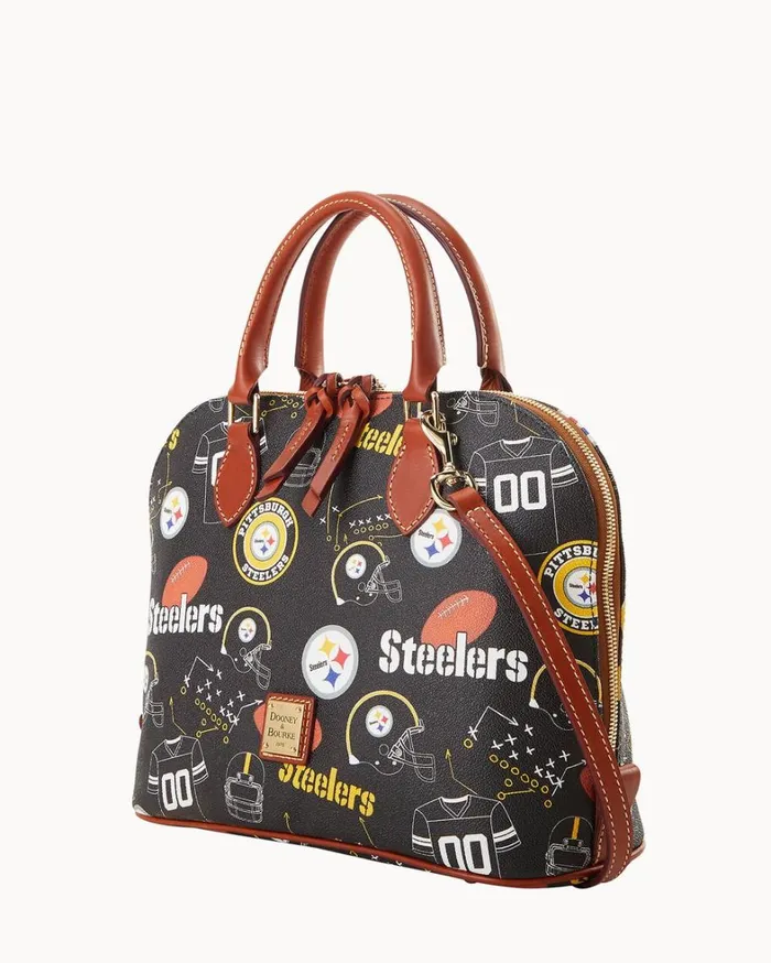 NFL Steelers Zip Zip Satchel Steelers Women Dooney and Bourke Satchels NFL Steelers Zip Zip Satchel Steelers Women Dooney and Bourke Satchels