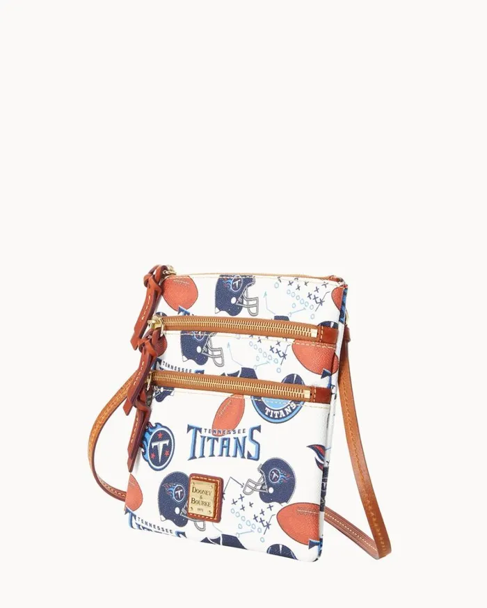 NFL Titans North South Triple Zip Crossbody Titans Women Dooney and Bourke Crossbodies NFL Titans North South Triple Zip Crossbody Titans Women Dooney and Bourke Crossbodies