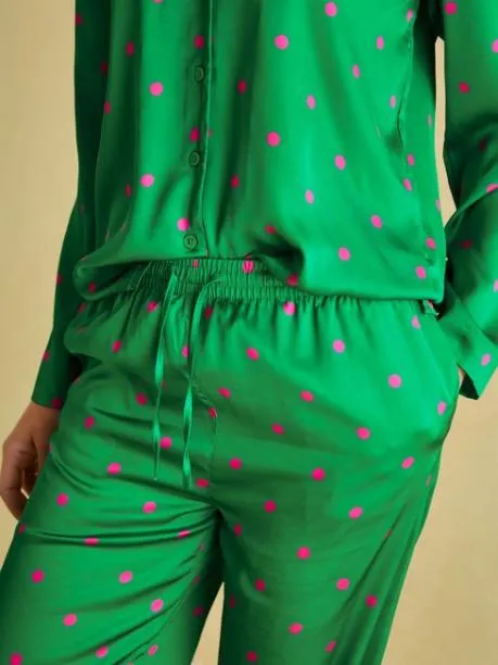 Nightwear Women Joules Green Satin Pyjama Set