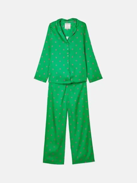 Nightwear Women Joules Green Satin Pyjama Set
