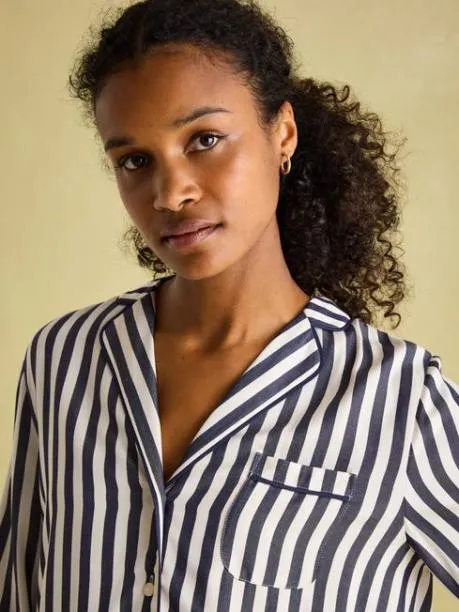 Nightwear Women Joules Navy and White Striped Pyjama Set