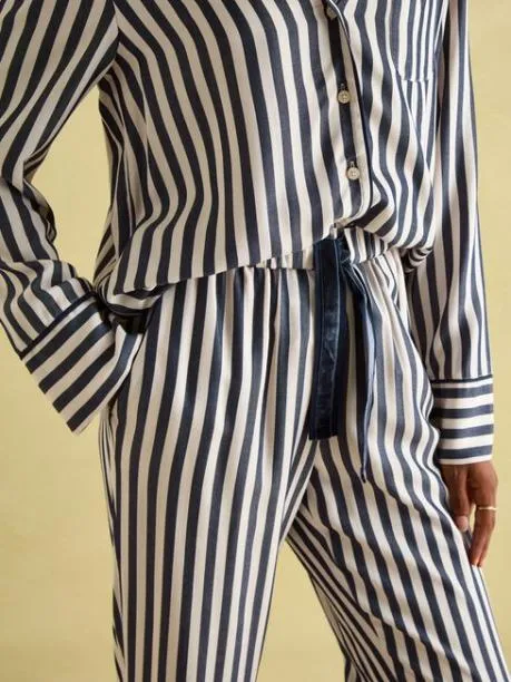 Nightwear Women Joules Navy and White Striped Pyjama Set