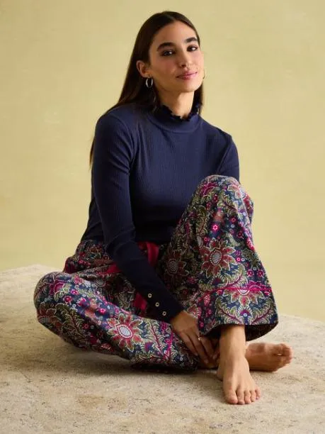 Nightwear Women Joules Navy Cotton Pyjama Bottoms