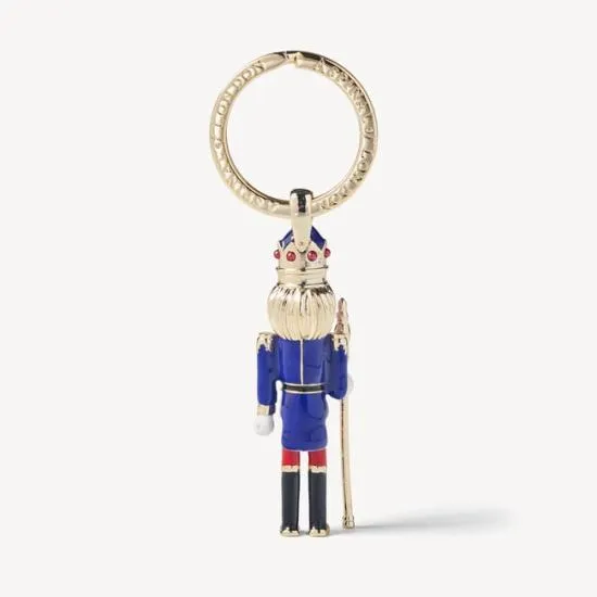 Nutcracker Keyring Gold Plated With Navy Jacket Women Aspinal Of London Key Rings