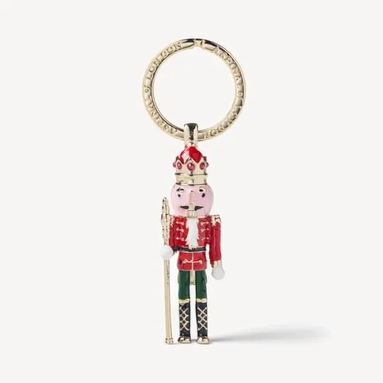 Nutcracker Keyring Gold Plated With Red Jacket Women Aspinal Of London Key Rings