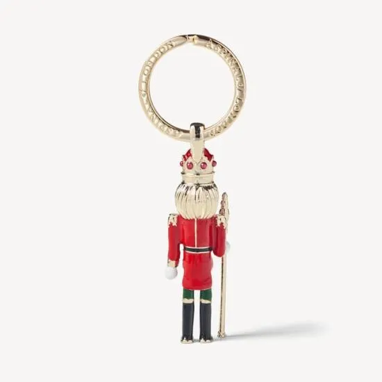 Nutcracker Keyring Gold Plated With Red Jacket Women Aspinal Of London Key Rings