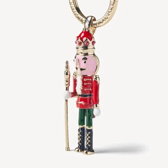 Nutcracker Keyring Gold Plated With Red Jacket Women Aspinal Of London Key Rings