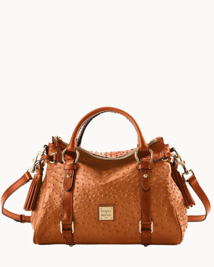 Ostrich Satchel Caramel Women Dooney and Bourke Satchels