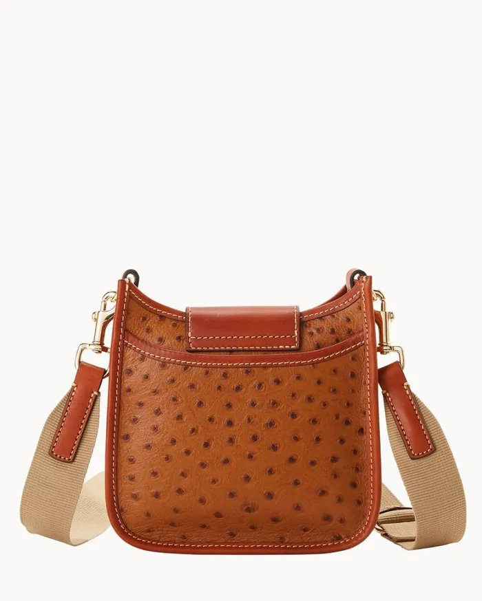 Ostrich Turnlock Messenger 20 Caramel Women Dooney and Bourke Shoulder Bags Ostrich Turnlock Messenger 20 Caramel Women Dooney and Bourke Shoulder Bags