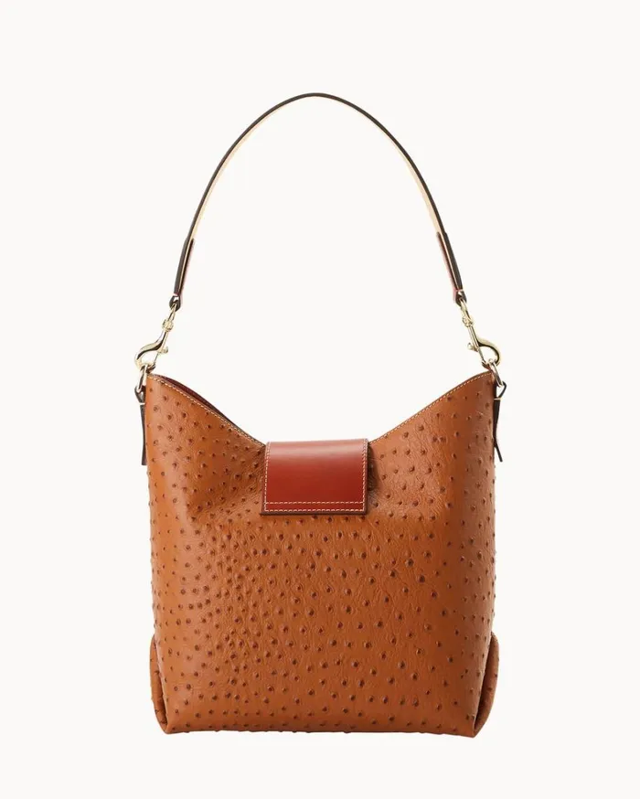 Ostrich Turnlock Sac 30 Caramel Women Dooney and Bourke Shoulder Bags Ostrich Turnlock Sac 30 Caramel Women Dooney and Bourke Shoulder Bags