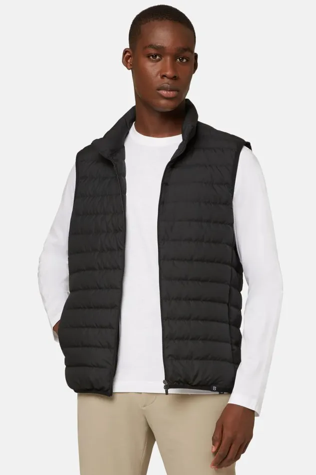 Outerwear Men Boggi Milano Goose Down Recycled Fabric Vest Black Outerwear Men Boggi Milano Goose Down Recycled Fabric Vest Black
