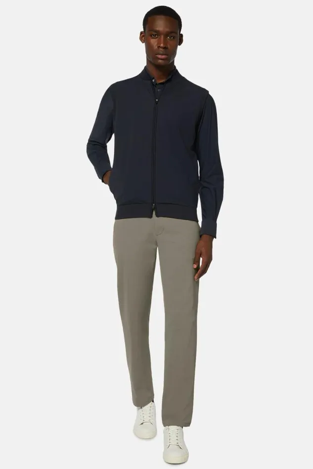 Outerwear Men Boggi Milano Navy Recycled And Technical Jersey Vest Navy Blue