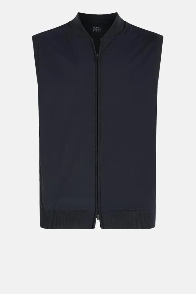Outerwear Men Boggi Milano Navy Recycled And Technical Jersey Vest Navy Blue Outerwear Men Boggi Milano Navy Recycled And Technical Jersey Vest Navy Blue