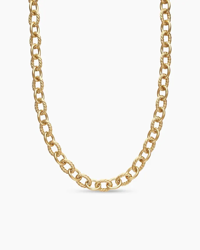 Oval Link Chain Necklace In 18K Yellow Gold 16mm Women David Yurman Chain