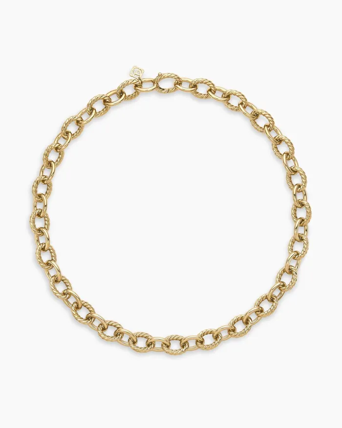 Oval Link Chain Necklace In 18K Yellow Gold 16mm Women David Yurman Chain Oval Link Chain Necklace In 18K Yellow Gold 16mm Women David Yurman Chain