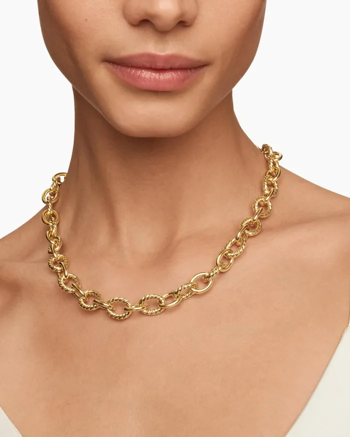 Oval Link Chain Necklace In 18K Yellow Gold 16mm Women David Yurman Chain Oval Link Chain Necklace In 18K Yellow Gold 16mm Women David Yurman Chain
