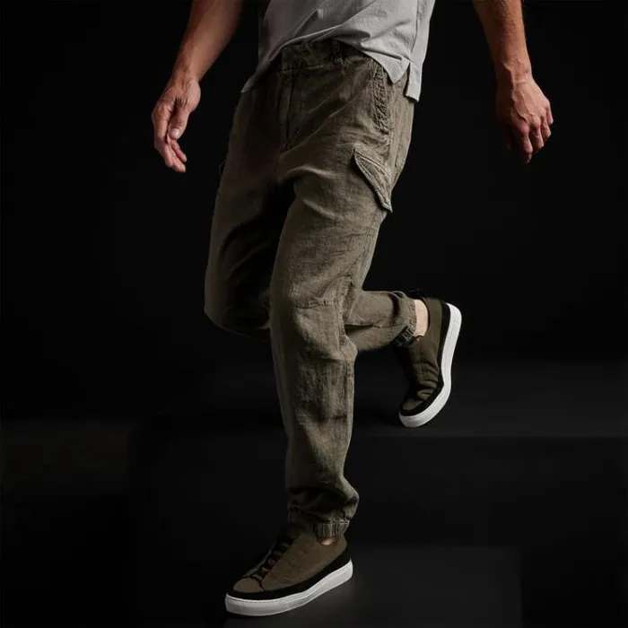 PantsDenim Men James Perse Slub Linen Cargo Pant Platoon Pigment